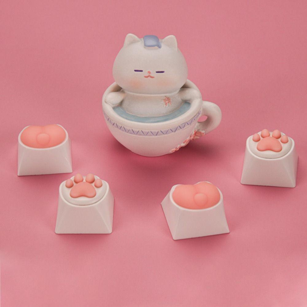 Shanhai Móc Khóa Hình Dấu Chân Mèo corgi Có Đèn led Nhiều Màu Sắc Tháo Rời Được