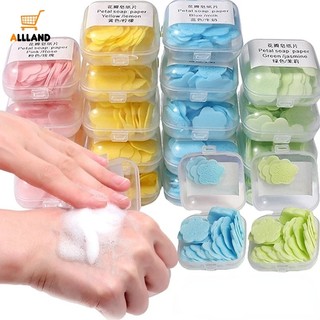 Hộp xà phòng giấy hình cánh hoa mini dùng 1 lần
