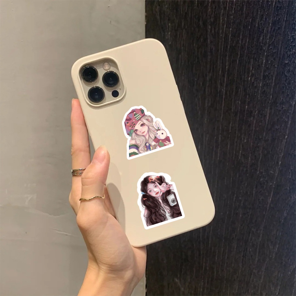 Set 100 Miếng Dán Trang Trí Mũ Bảo Hiểm / Xe Đạp Hình Trái Tim graffiti Dễ Thương