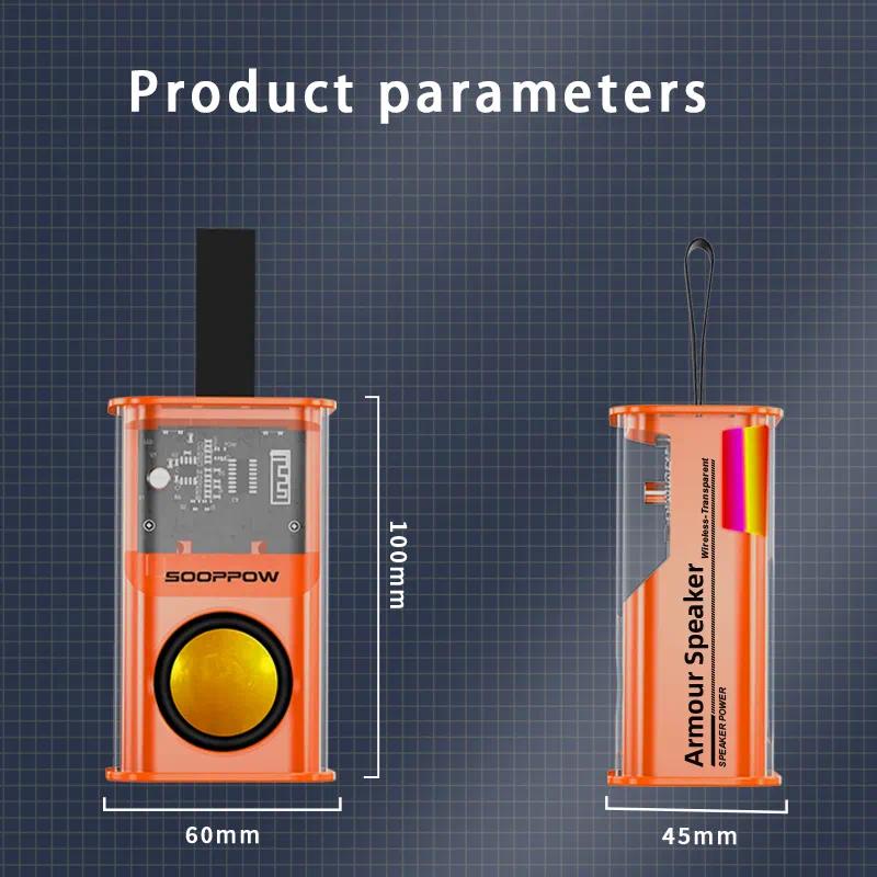 Soopow Loa bluetooth Không Dây Siêu Trầm Có Đèn led rgb Trong Suốt