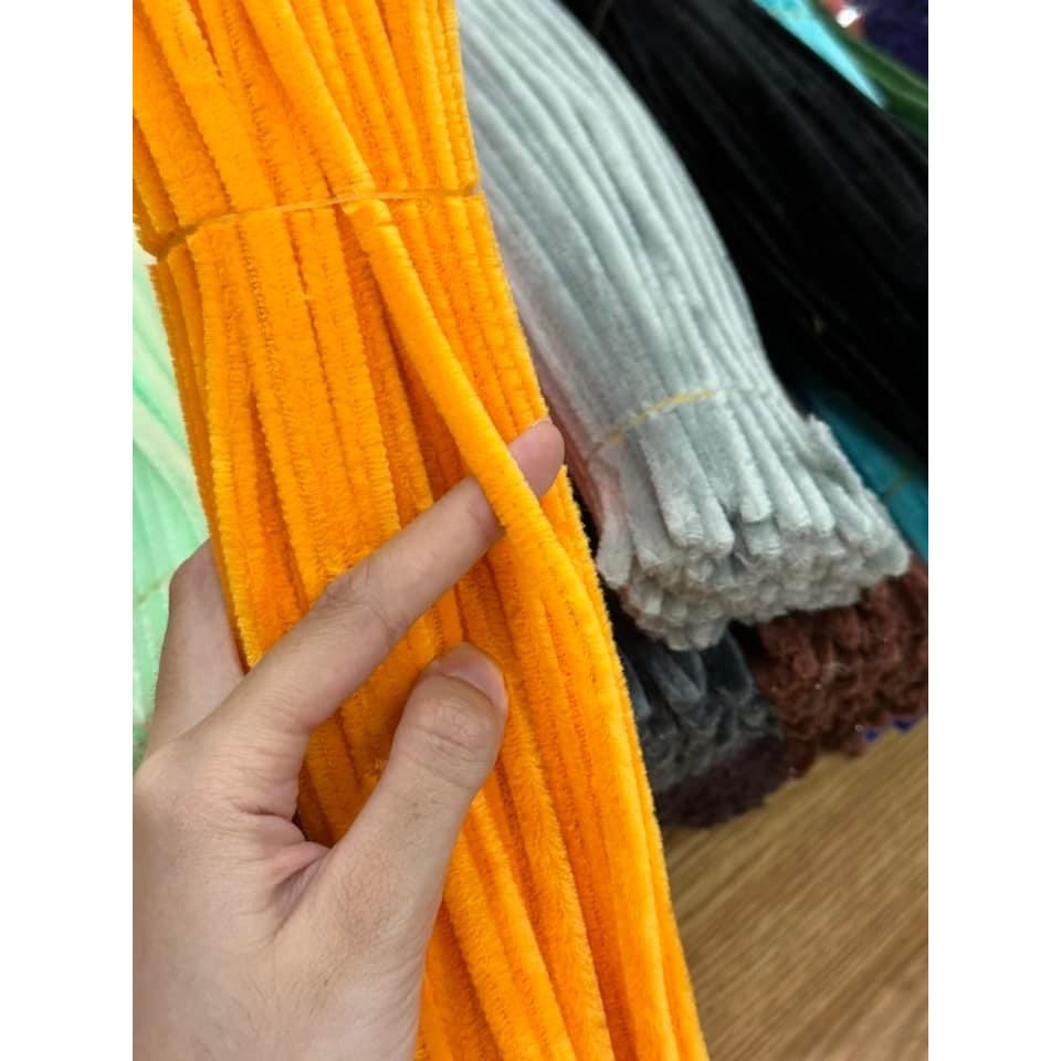 Set 100 Dây kẽm nhung màu pastel làm đồ trang trí handmade, Dây kẽm lông làm đồ chơi thủ công cho bé