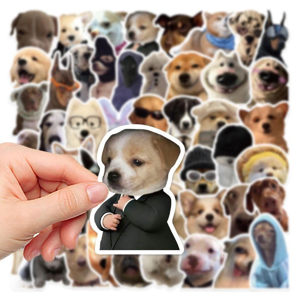 Mmluck Bộ 50 Miếng Dán Hình Cún husky Vui Nhộn Chống Thấm Nước Trang Trí Vali