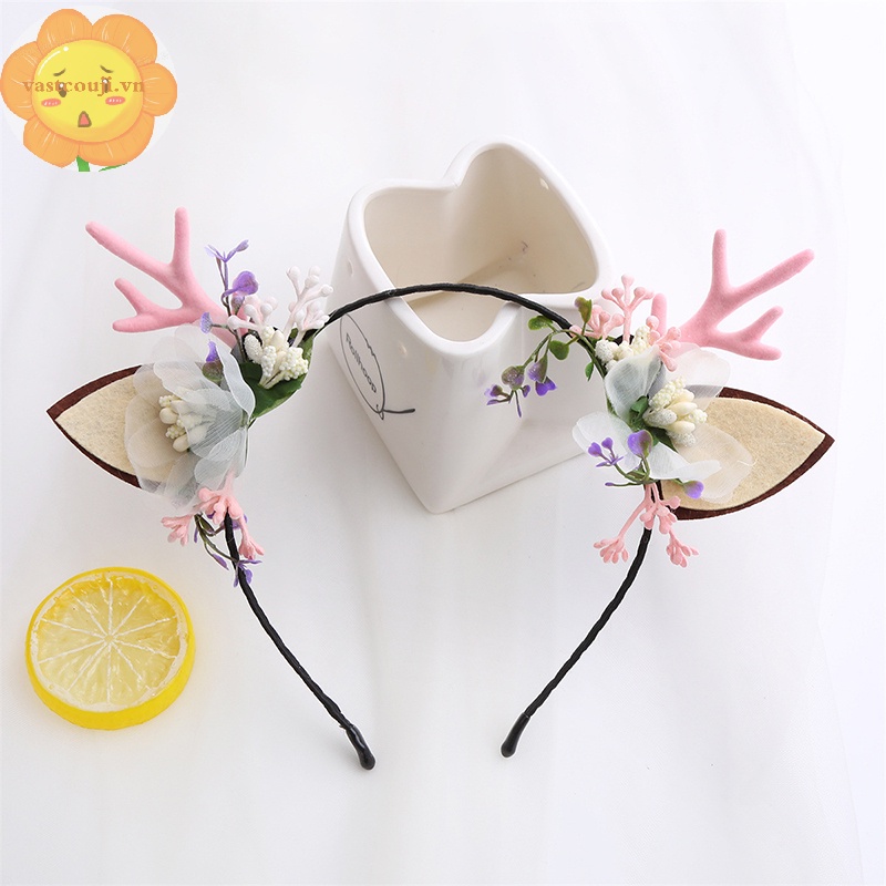 Vastji Băng Đô Cài Tóc Hình Sừng Hươu Bông Hóa Trang Giáng Sinh / Tiệc Tùng / Lễ Hội vn