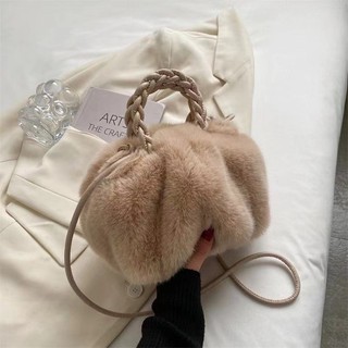 Túi xách bí ngô vải lông nhugấp đám mây dễ thương cho nữ