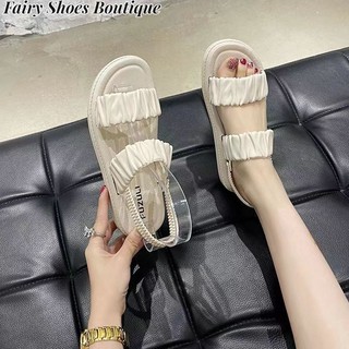 ZHUXIA Xăng đan Đế Bằng Chống Trượt Thoải Mái Phong Cách Hàn Quốc Dành Cho Nữ