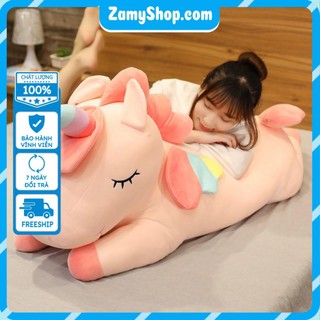 Gấu bông ngựa Pony nằm 1 sừng thú nhồi bông ngựa Unicorn kì lân siêu mềm mịn cao cấp [Có bảo hành]
