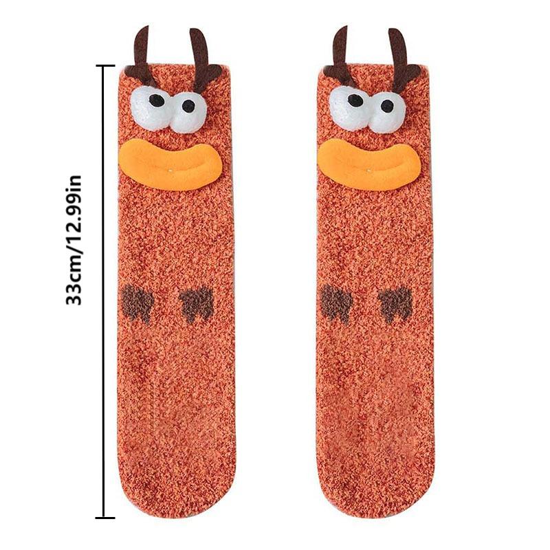 Vớ Lông Cừu San Hô Dày Mềm Mại Giữ Ấm Mùa Đông Cho Nữ