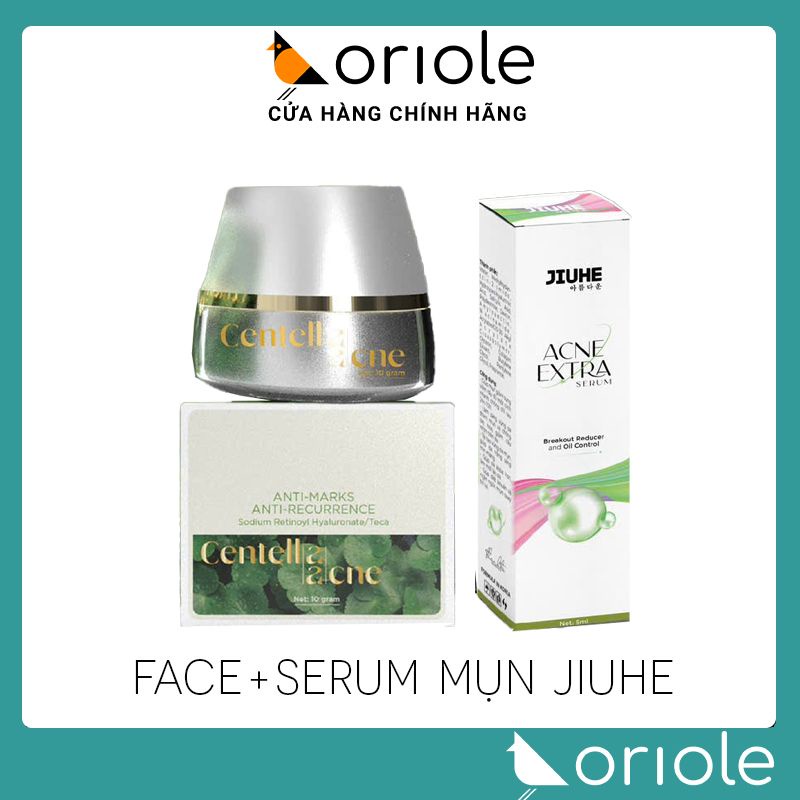 Combo Mụn Thâm Face Centella Acne Jiuhe + Serum Acne Extra Jiuhe Chính Hãng Thanh Tô Cosmetics
