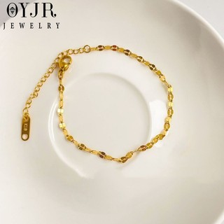  Vòng Tay Titan Lắc Tay Không Gỉ Mạ Vàng 18k Thiết Kế Gợn Sóng Đơn Giản Thời Trang Hàn Quốc Cho Nữ Phụ Kiện Trang Sức 
