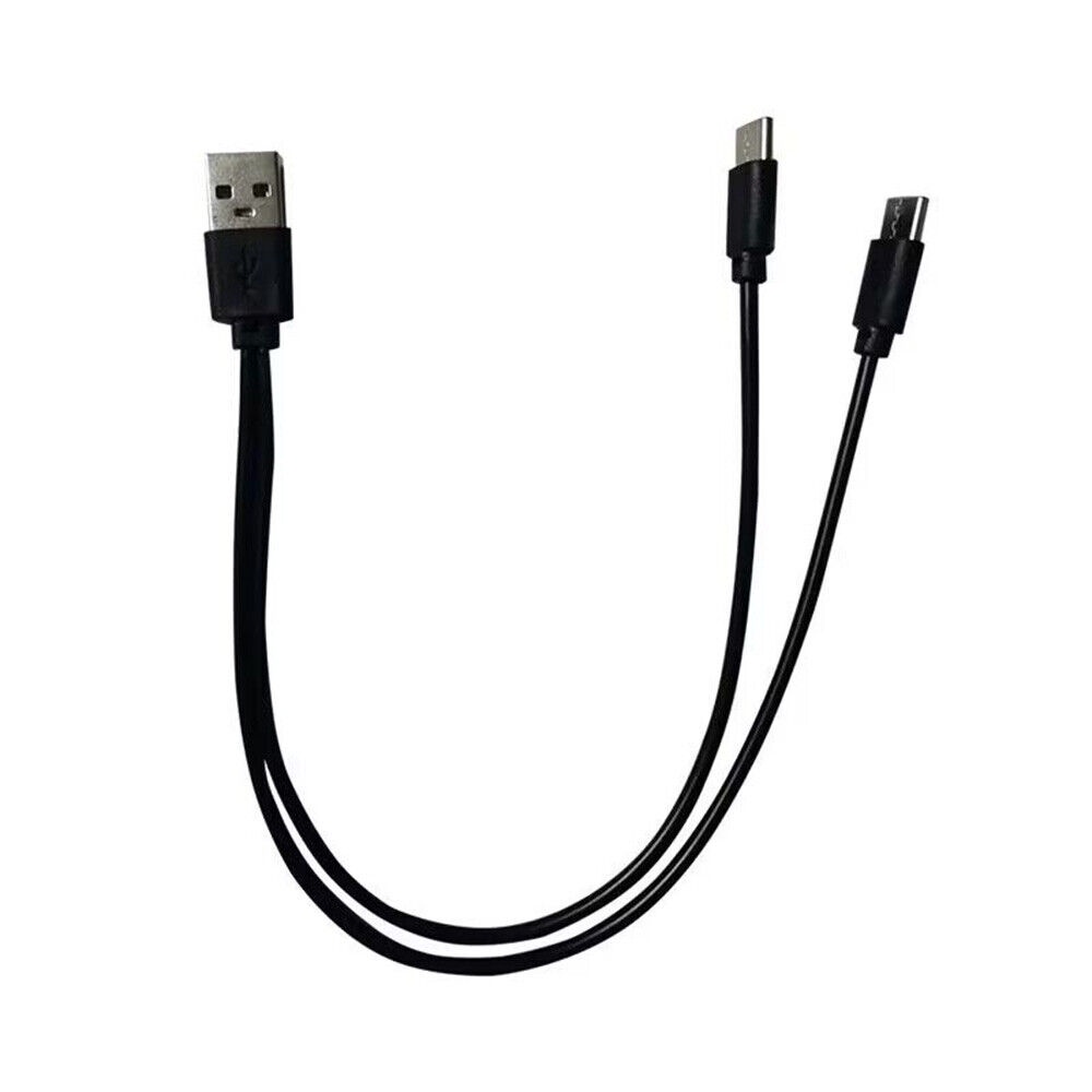 50cm USB Nam Sang Dual TYPE-C Nam Cắm Sạc Điện Y Cáp Đen