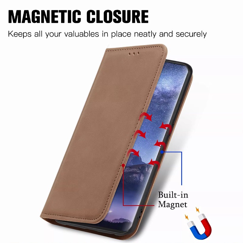 Phù Hợp Bao Da Điện Thoại Hít Nam Châm Màu Trơn Cho oppo reno5 reno 6 reno7 reno8 reno10 Ốp