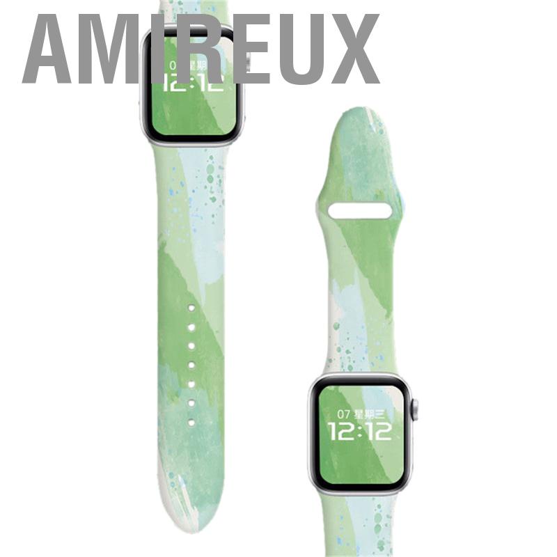 Amireux Floral Printed Smartwatch Band Replacement Soft Silicone Sport Watch Strap for Iwatch 7 Series