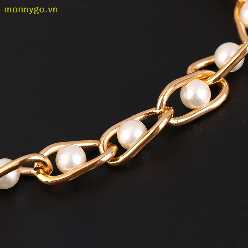 Monnygo Dây Đeo Túi Xách Dài 60 / 120cm Đính Ngọc Trai Thời Trang Cho Nữ