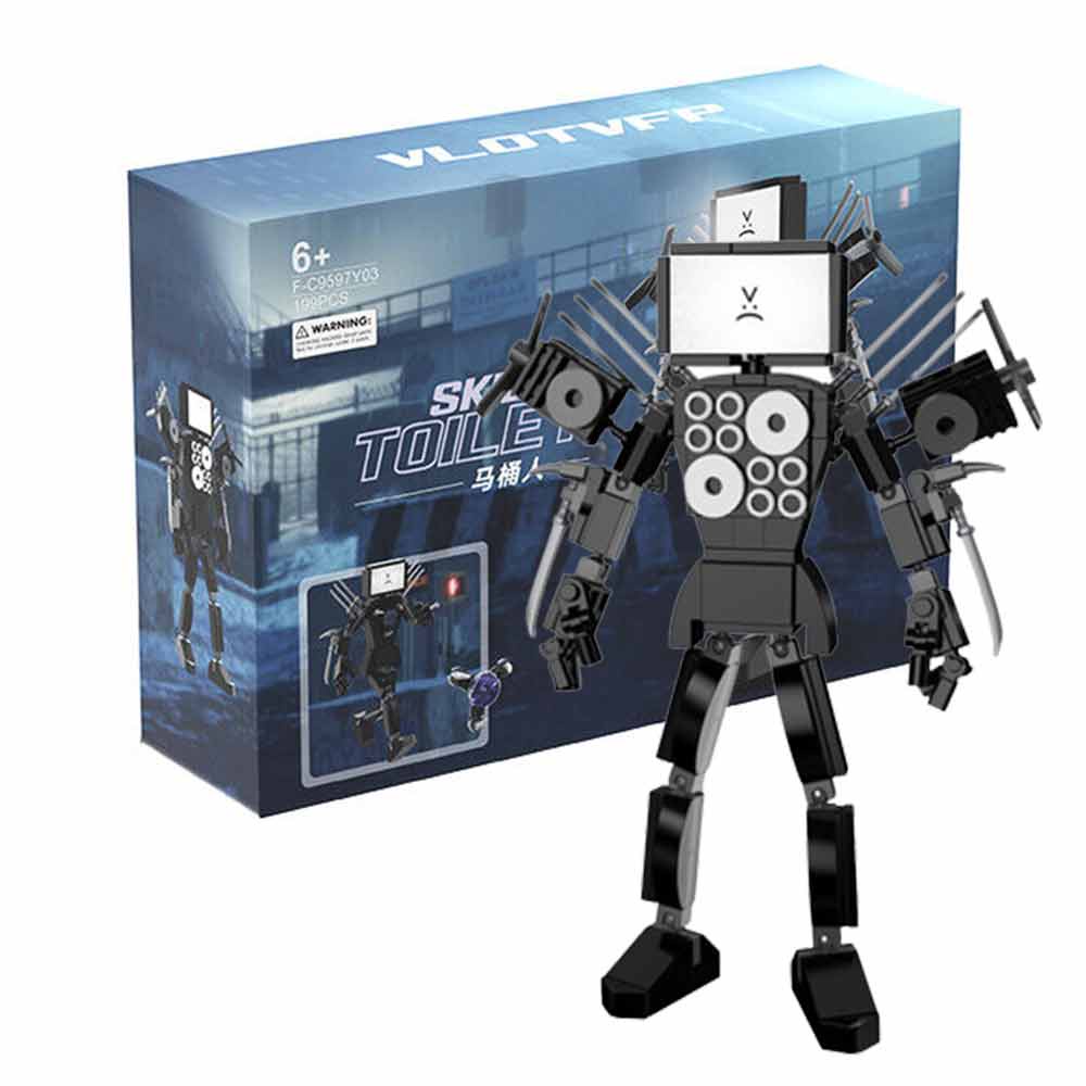 Skibidi Toilet Man Titan TV Man Building Block Toy Set Game Character Model Brick Toy Children's Gift