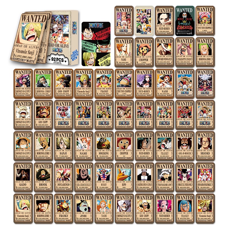 ONE PIECE Photocard Lomo Card Postcard Stickers hẻ 60 chiếc + nhãn dán 32 chiếc