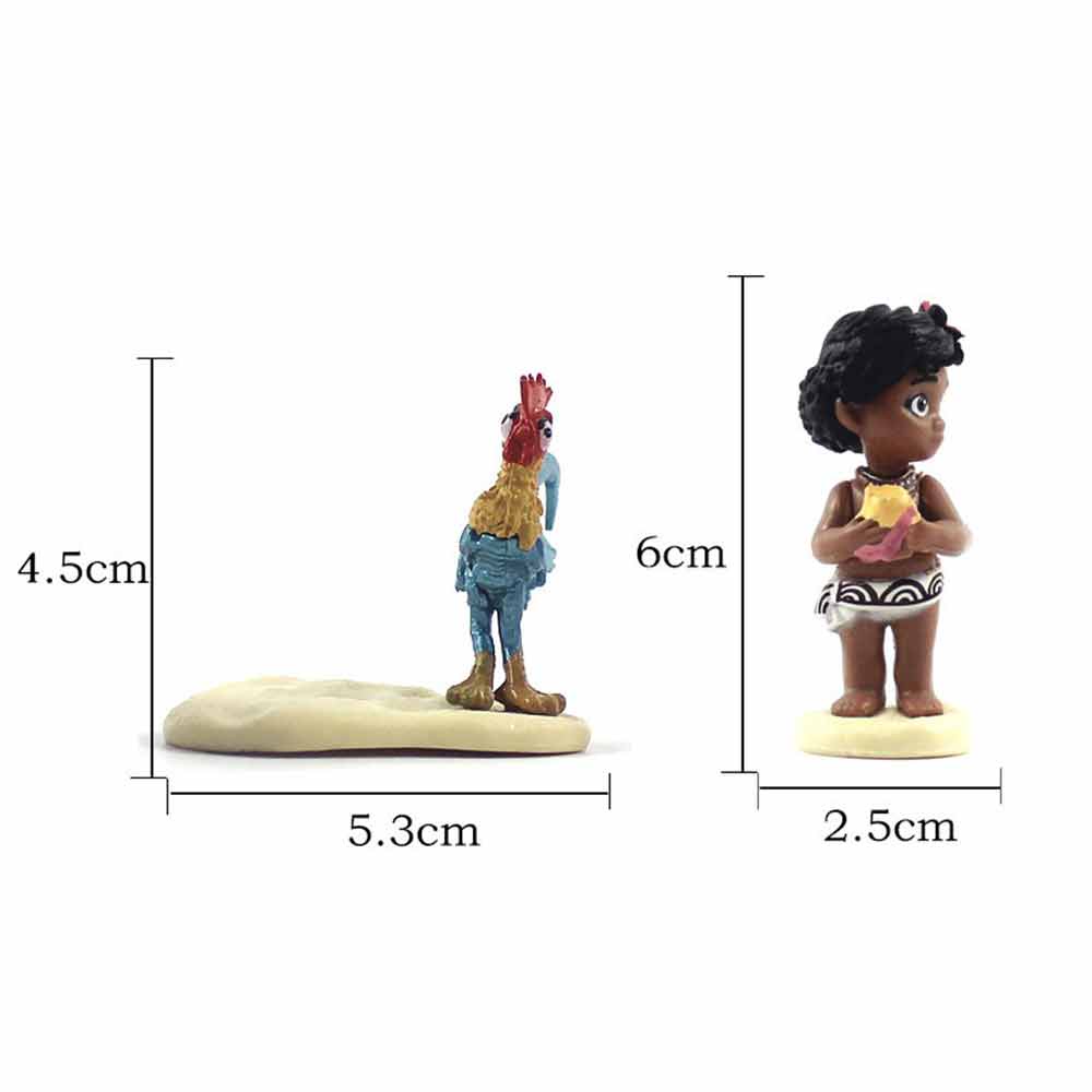 6pcs Ocean Odyssey figurines, Moana cake toppers, decorative toys, baking