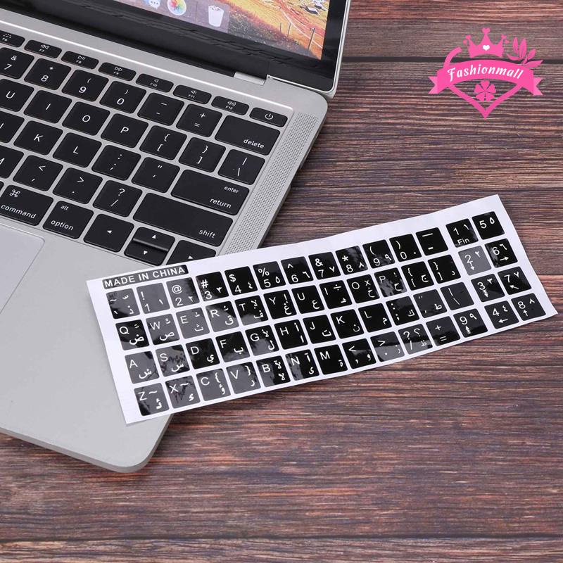 Bộ 4 Miếng Dán Bàn Phím Họa Tiết Chữ Cái Tiếng Anh Màu Trắng Đen Dành Cho laptop pc