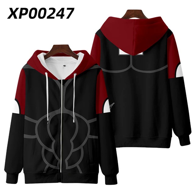 Áo Khoác hoodie Có Khóa Kéo In Hình anime fate stay night / grand order fgo saber 3d