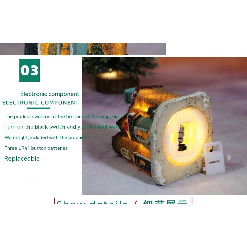 Ngôi Nhà Nhỏ Bằng Nhựa resin Phong Cách Giáng Sinh Mới Trang Trí Phong Cảnh Thu Nhỏ Quà Tặng Giáng Sinh ghi8