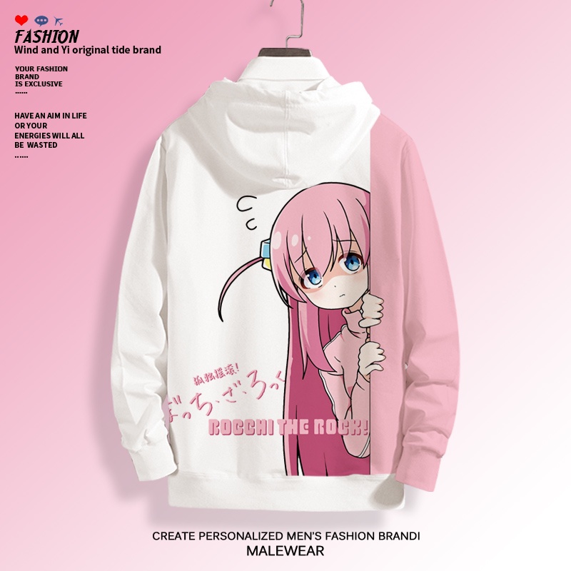 GN Bocchi The Rock Áo Khoác Anime Dài Tay Top Nữ Cosplay Gotou Hitori 3D Áo Chui Đầu Thời Trang Over