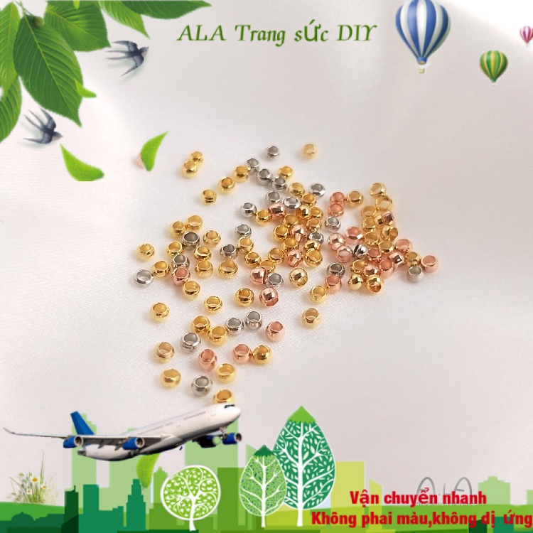 💖Trang sức DIY phụ kiện💖Bộ Hạt Cố Định Màu Vàng 18K Chuyên Dụng Làm Đồ Trang Sức DIY【Hạt tròn / Hạt cách ly】