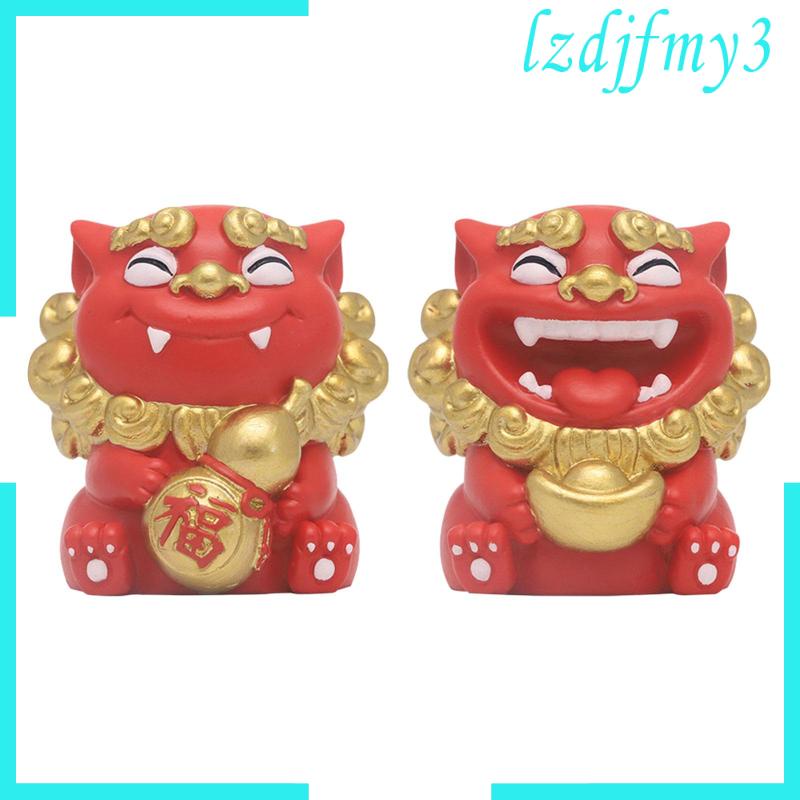 Set 2 Tượng Động Vật mini Dễ Thương Dùng Để Trang Trí Phòng Khách