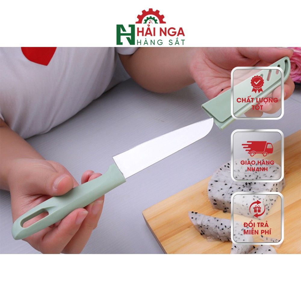 Dao Gọt Vỏ Trái Cây - Dao Cắt Hoa Quả Thép Du Lịch Có BAO LƯỠI J6