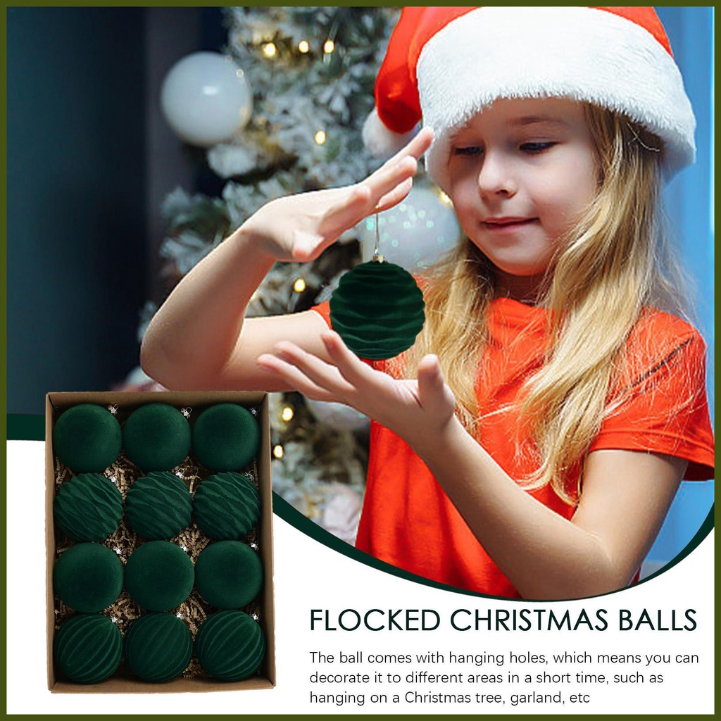 Set 12 Quả Châu Trang Trí Cây Thông Noel