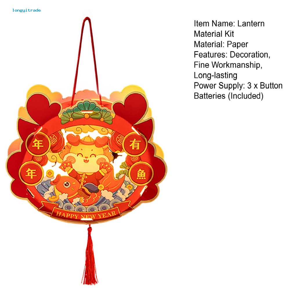 Bộ Đèn Lồng Thủ Công Năm 2024 Hình Rồng Phát Sáng Trang Trí Lễ Nam Ánh Sáng diy