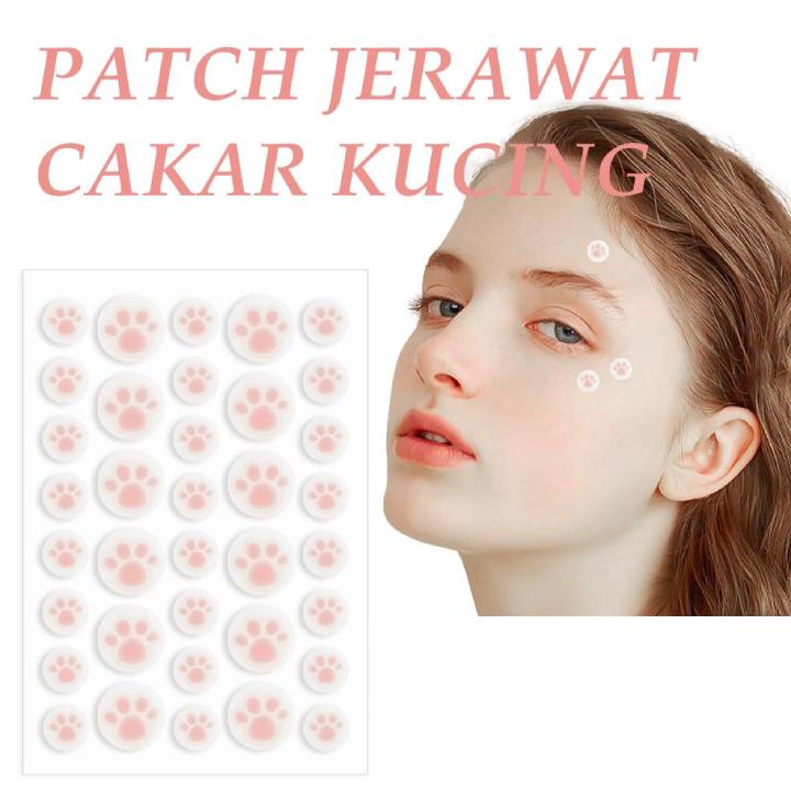 Set 36 / 28 Miếng Dán Hỗ trợ giảm mụn Trứng Cá Hình Dấu Chân Mèo Tiện Dụng