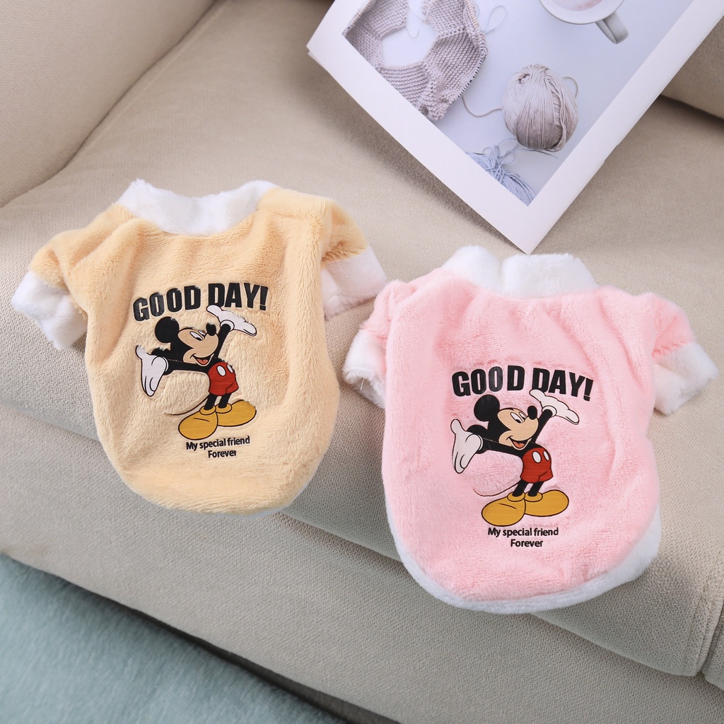 Áo hoodie Hình Chuột mickey Bằng Lông Nhung Dễ Thương Xinh Xắn Cho Thú Cưng