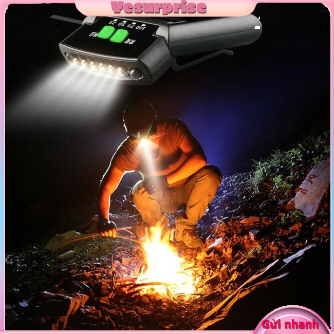Yesurprise Đèn Pha led Siêu Sáng Có Kẹp Gắn Mũ Lưỡi Trai Dùng Khi Đi Câu Cá Ban Đêm