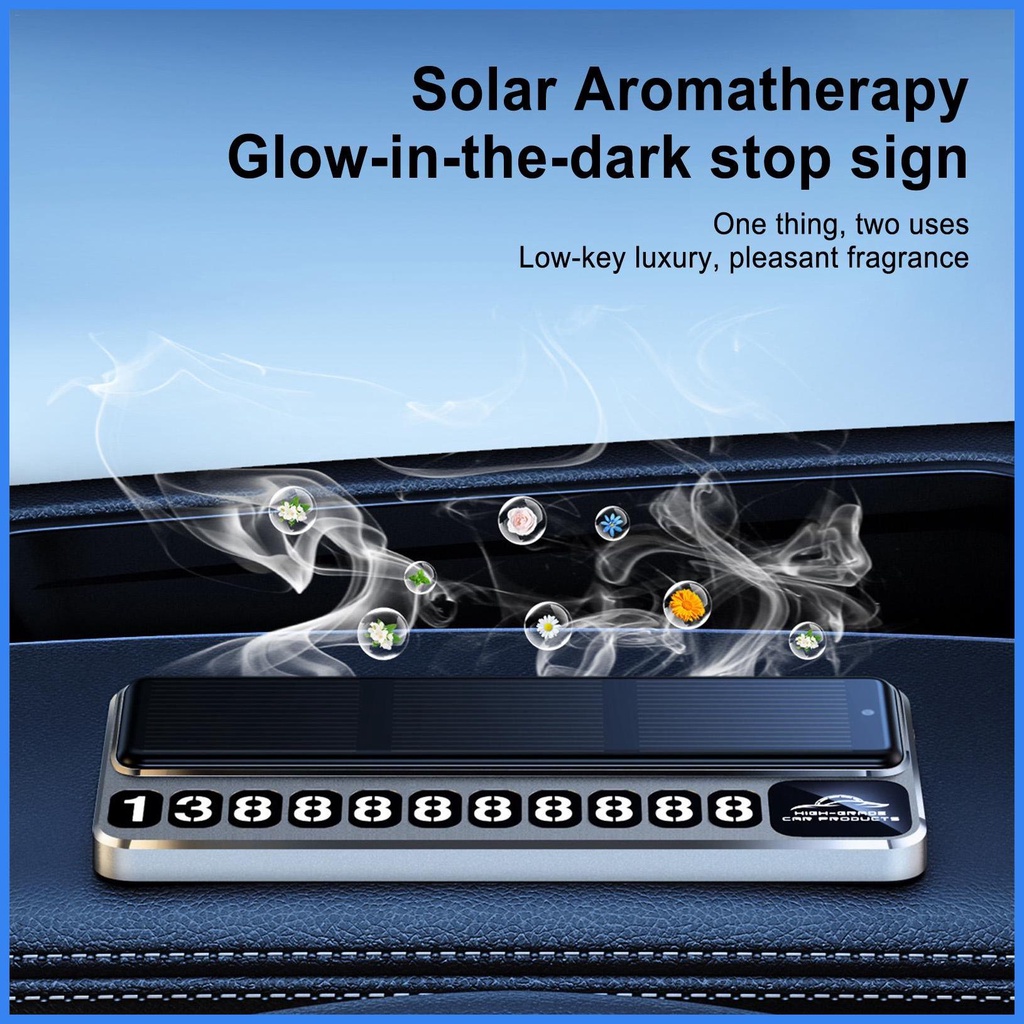 Máy Khuếch Tán Hương Thơm Xe Hơi Sử Dụng Năng Lượng Mặt Trời Tích Hợp Đèn led Chiếu Sáng Biển Số Đậu Xe