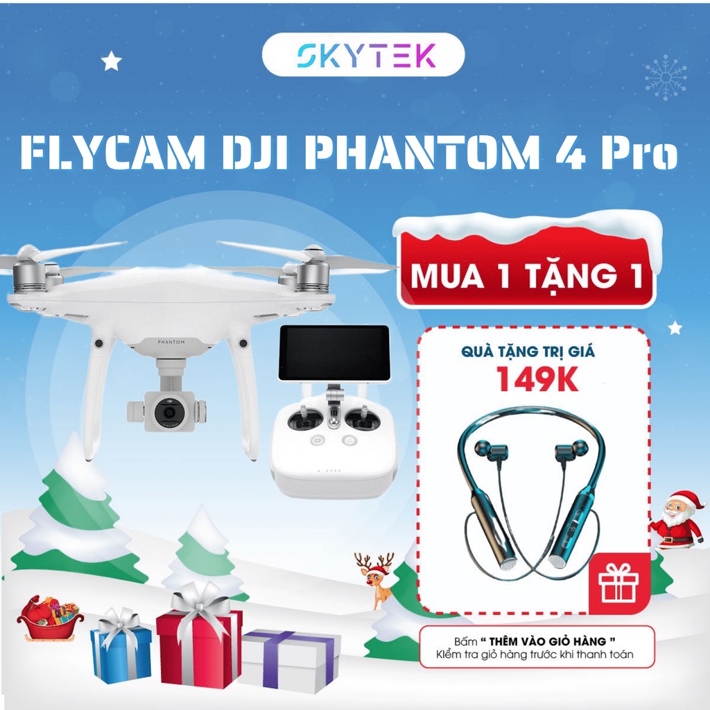 Flycam DJI Drone Phantom 4 Pro Ver 2.0, điều khiển từ xa camera mini rời kết nối smartphone, chống rung SKYTEK