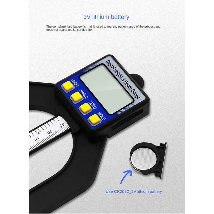 Thước Đo Chiều Cao 2 Trong 1 Màn Hình Kỹ Thuật Số 0-80mm