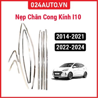 Bộ nẹp viền chân cong kính inox cho i10 2014-2024 Sedan, Hatchback