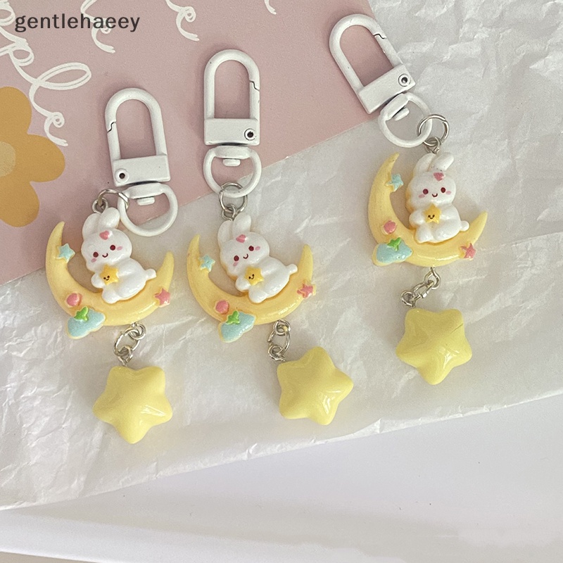 Gent Móc Khóa Thỏ Mặt Trăng Màu Vàng Kim Thời Trang Ngọt Ngào Dễ Thương Dành Cho Bạn Nữ / Túi Xách / Xe Hơi en