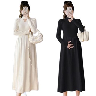  Váy bầu đầm bầu THU ĐÔNG thiết kế LEN TĂM CỔ KHOÉT mềm mại xinh xắn sang chảnh V179 