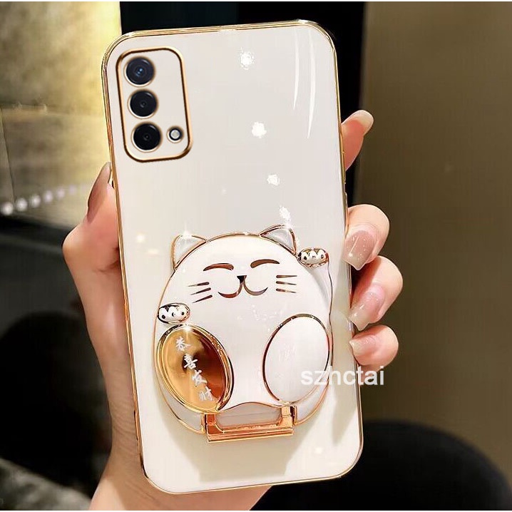 Ốp Lưng Điện Thoại oppo a74 a95 Ốp Lưng Điện Thoại Có Giá Đỡ Mèo May Mắn Gong Xi Fa Cai oppo a74 a95