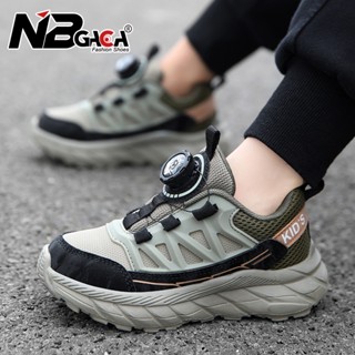 Giày Sneaker Da Chống Nước Thoáng Khí Có Nút Xoay Thời Trang Mùa Xuân 2024 Cho Bé Trai 5-18 Tuổi Cỡ Lớn 28-40