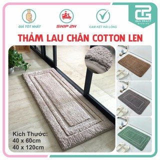  Thảm Lau Chân Cotton Len Sợi Ngắn Siêu Thấm Dày Viền Cao Cấp Ra Vào Cửa Nhà Tắm 