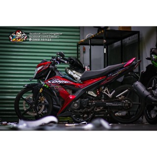 Tem sonic 150r lửa đỏ đen - mẫu mới 2024 dán rời - tem không bay màu