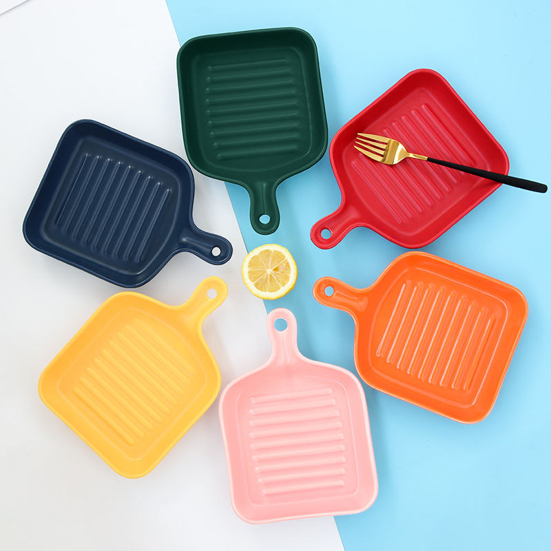 Plates and dishes Household foreign style fashion baking trays Tableware Ceramic plates ins style hi