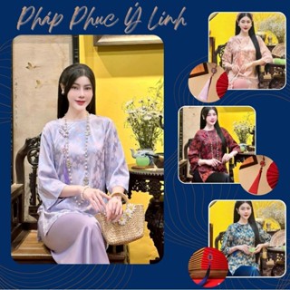   Link mới  Bộ Pháp Phục Đi Chùa Gấm Cúc Tết Ngọc Kèm Charm Gấm Loại 1 Cao Cấp - Đồ Lam Nữ - B93 