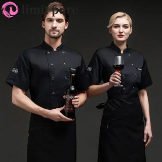 Limit PURE Chef Đồng phục Quần áo nhà bếp màu đen Căng tin