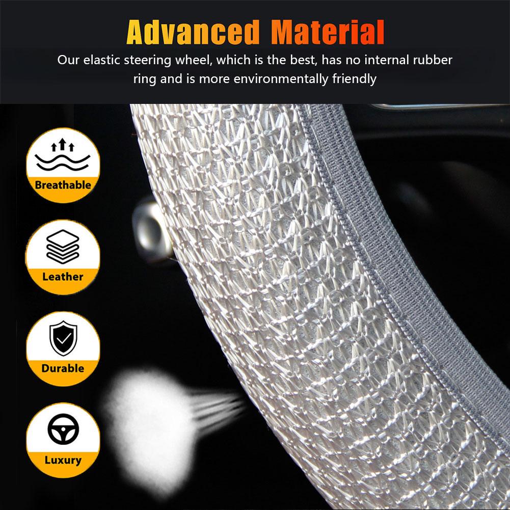 Vỏ Bọc Vô Lăng Xe Hơi Bằng Lụa Lạnh Phối Lưới Thoáng Khí k1p8