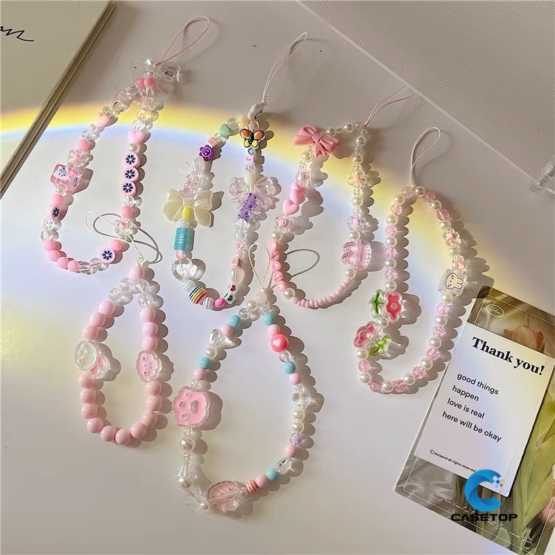 Vòng Tay Dây Xích Gắn Móc Khóa / Điện Thoại Họa Tiết Gấu / Thỏ Hoạt Hình Nhiều Màu Dễ Thương