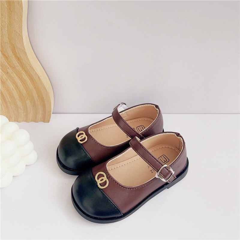 Giầy búp bê Mary Jane đính lồng hai vòng tròn cho bé gái - giầy công chúa phong cách cổ đien cho bé BB V786