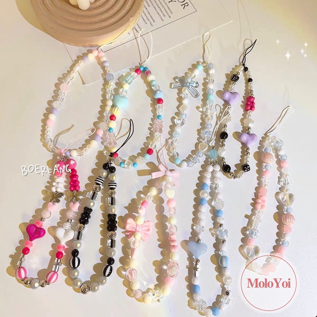 Hoạt Hình Vòng Tay Chuỗi Ngọc Trai acrylic Hình Gấu Nhiều Màu Dễ Thương Cho Nữ