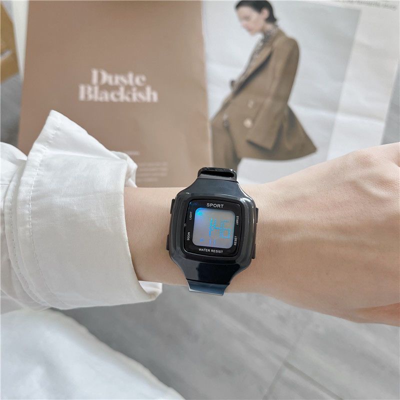 Đồng Hồ Điện Tử Mặt Vuông mini Hình Kỳ Lân Dành Cho Cặp Đôi